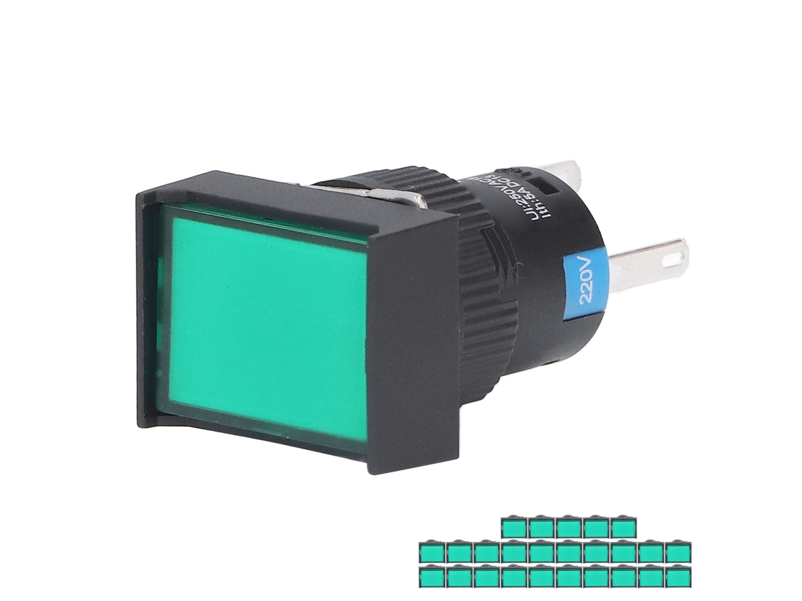 Laxiscreed Pack De 25 Interruptores Com Luz Verde, Retangular, Auto-trancável Para Uso Doméstico