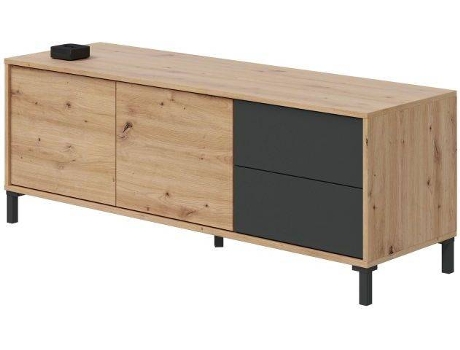 Móvel de TV HABITDESIGN Brooklyn (Cinzento - Melamina - 130 x 47 x 41 cm)