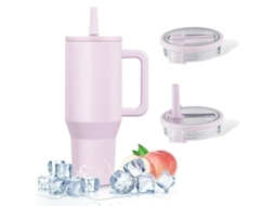 Caneca Térmica Com Isolamento A Vácuo (40 Oz) Com Tampa, Alça, Tampa Flip-top Com Canudo E Base De Borracha Roxo Hexinyigjly