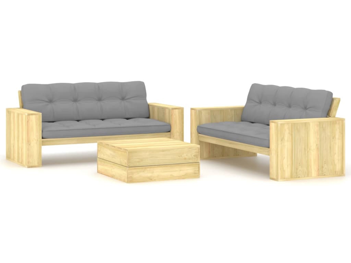 Garden Lounge Set, Garden Lounge Sets Vidaxl Cinzeto Madeira De Pinho Impregnada (n/a)