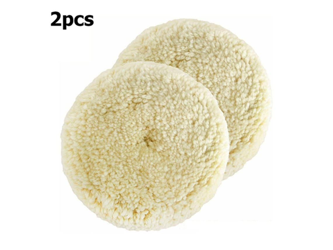 2pcs Kit De Discos De Lijado De Lana Natural Para Pulido Y Rectificado Coche Belleza Reparación Cuerpo
