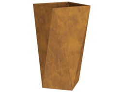 Conjunto 2 Caixa De Vaso Vidaxl Castanho Aço (40 X 40 X 75 Cm)