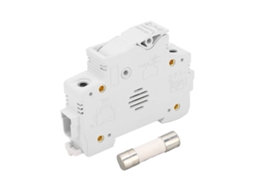 Suporte para Fusível Cc 1p 32a 1000vdc com Fusível 20a 10x38mm Montagem em Rail Din YURU