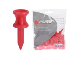 Pure2improve Step Plast Golf Tees 37 Mm Vermelho Aquaforge (pacote Com 25)