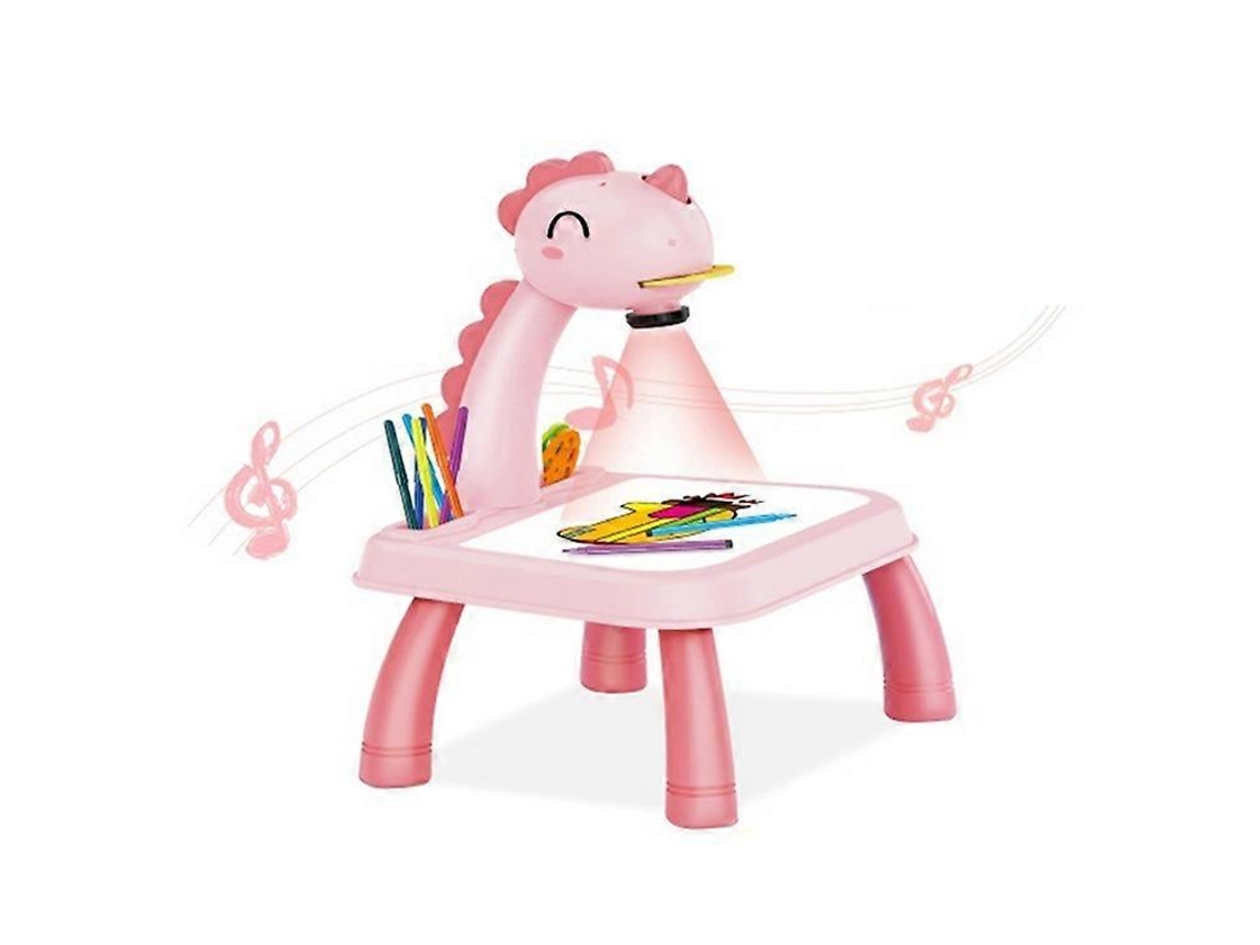 Quadro De Desenho E Pintura Infantil Multifuncional, Sem Caneta Aquarela, Estilo Dinossauro Rosa. Olysi Shop