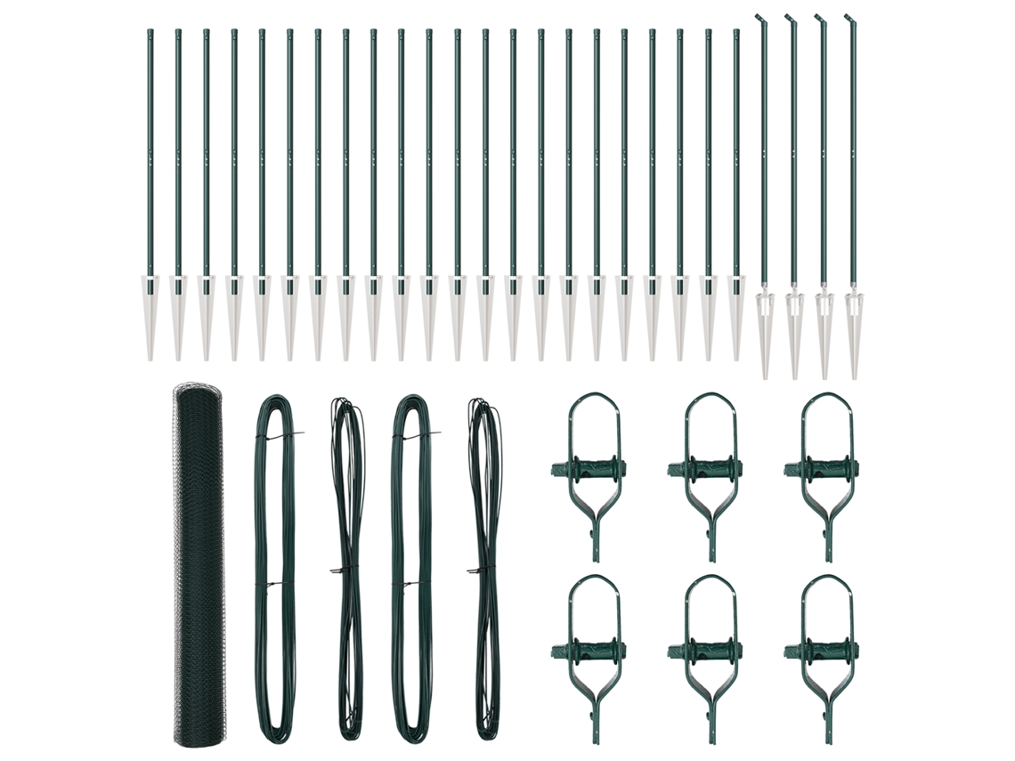 Conjunto 1 Cerca Externa Vidaxl Verde Aço (50 X 1,2 M)