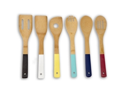 2026 conjunto de Utensílios de Cozinha de Bambu com Garras Coloridas, 6 Peças