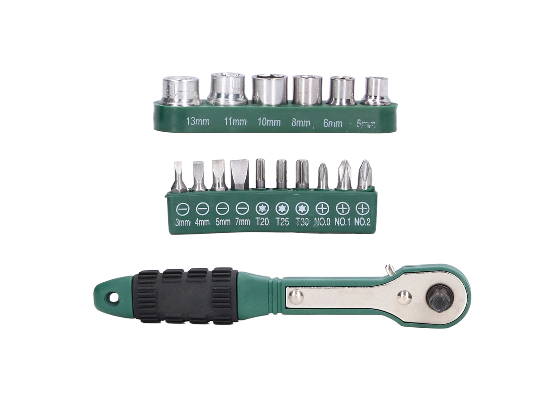 Conjunto de Ferramentas Manuais 17pcs YURU, com bits de parafusadeira