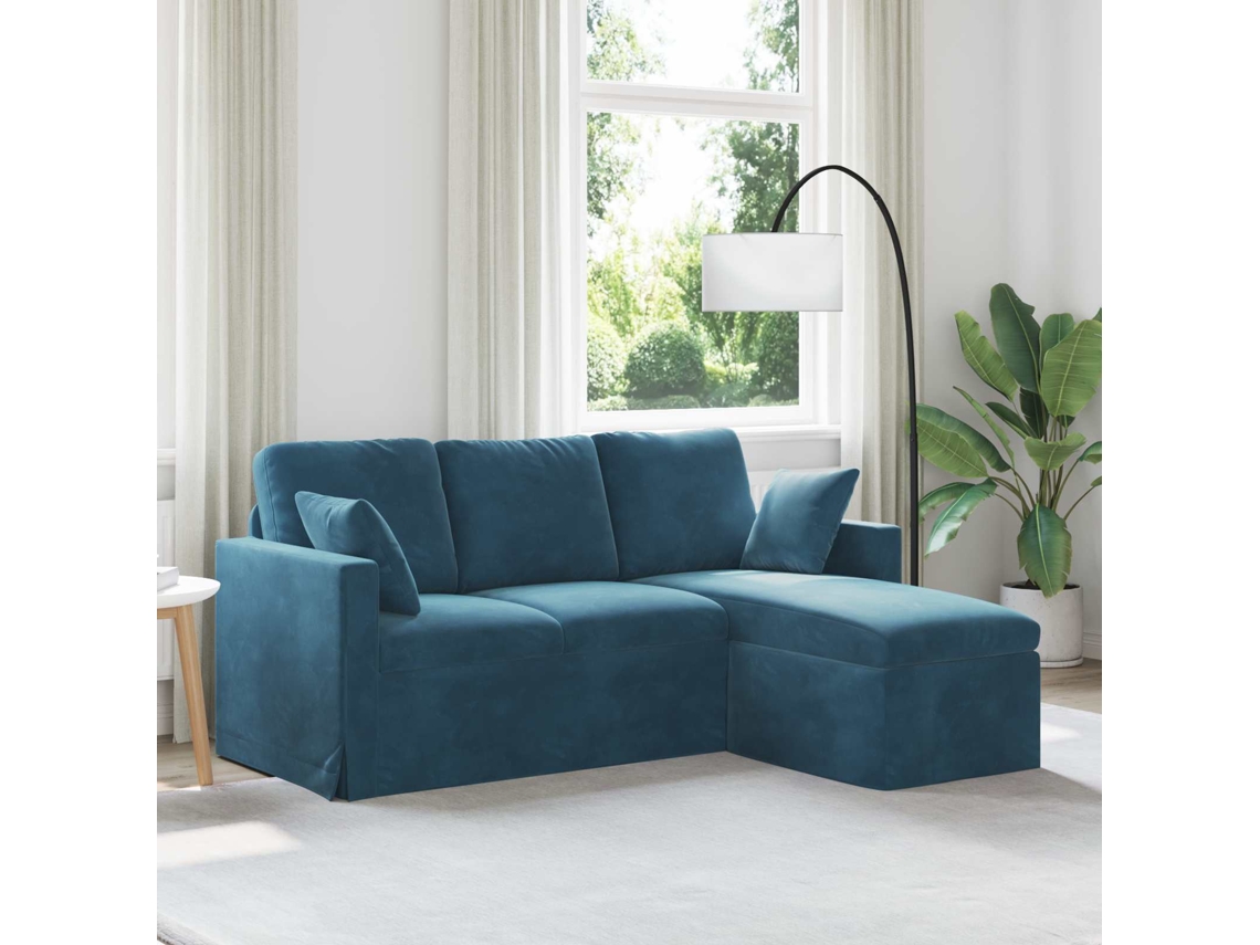 Vidaxl Sofá Azul 178 X 134 X 80 Cm Veludo
