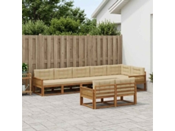 Vidaxl Conjunto De Sofás Para Exterior 8 Unid. Natural E Bege