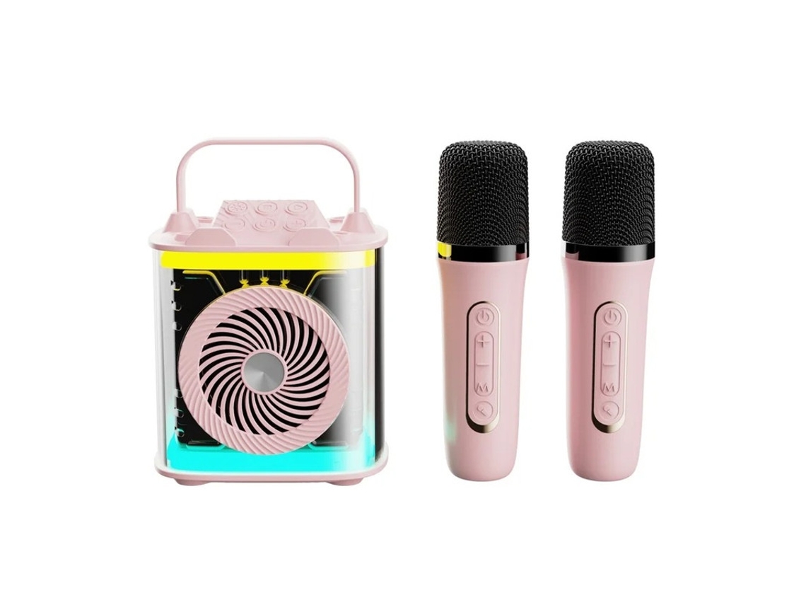 Mini Máquina De Karaokê Para Crianças E Adultos Alto Falante Bluetooth Portátil Com 2 Microfones Sem Fio Conjunto De Alto Falante Com Micr Yizhood