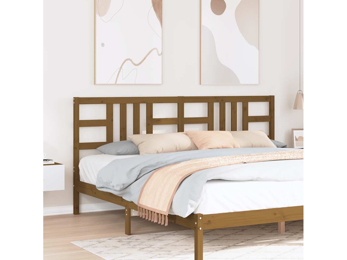 Cabeceira De Cama | Painel De Cama 206x4x100 Cm Pinho Maciço Castanho Mel