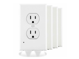 Painel de Tomadas com Luz Noturna por Indução e Duplo Furo, Branca BRILVIBERA (5 Peças)