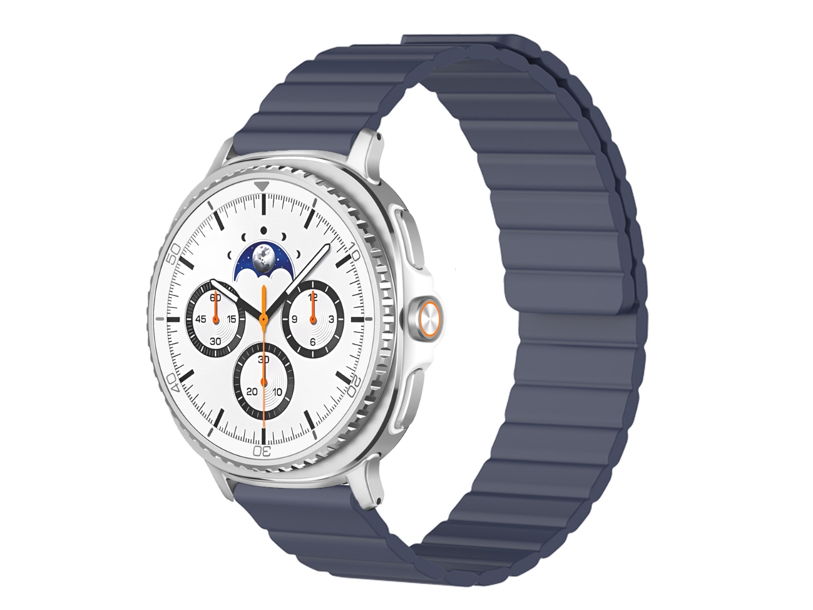 Pulseira magnética para Samsung Galaxy Watch 8 Ultra, pulseira de silicone modificada com UV, Meia Noite Azul