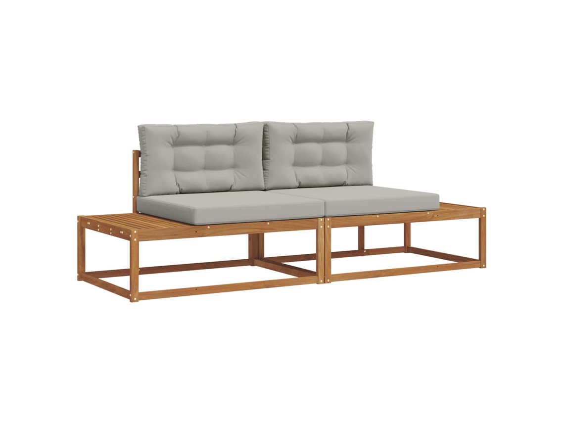 Maison Exclusive - Conjunto De Sofás Para Exterior Cinza Natural E Claro