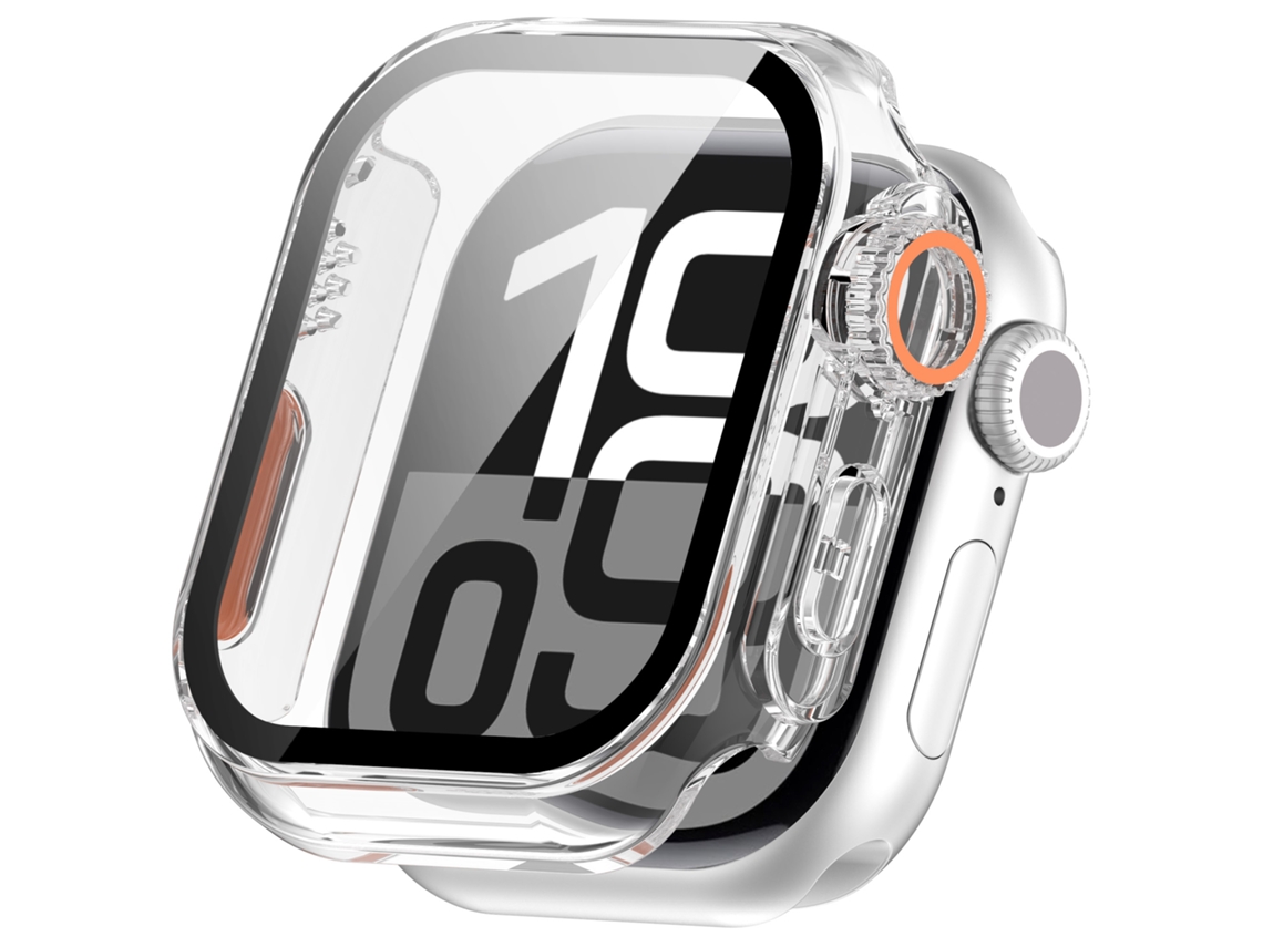 Capa Protetora Para Apple Watch Pc Rígido E Vidro Temperado Transpar Inf