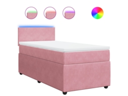 Box Spring Bed, Box Spring Beds Vidaxl Cor-de-rosa Veludo (90 X 190 Cm)