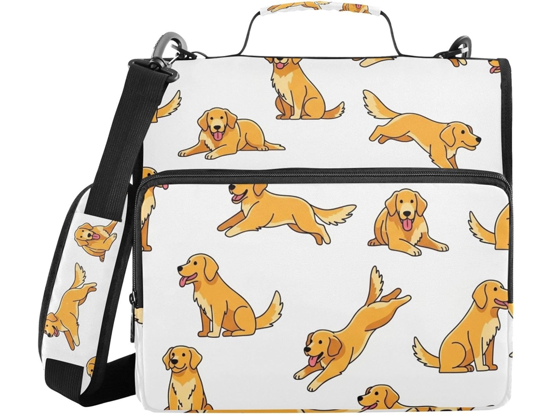 Bolsa Save Dogs da Raça Retriever, Com Carimbo Dourado, 3,8cm 1,5 Polegadas, Confeccionada Com 3 Argolas, Alça De Mão