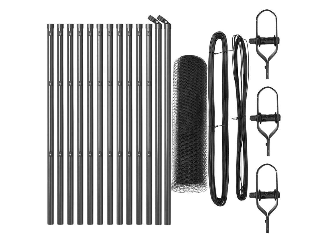 Conjunto 1 Cerca Para Jardim Vidaxl Cinzento Aço (25 X 0,5 M)
