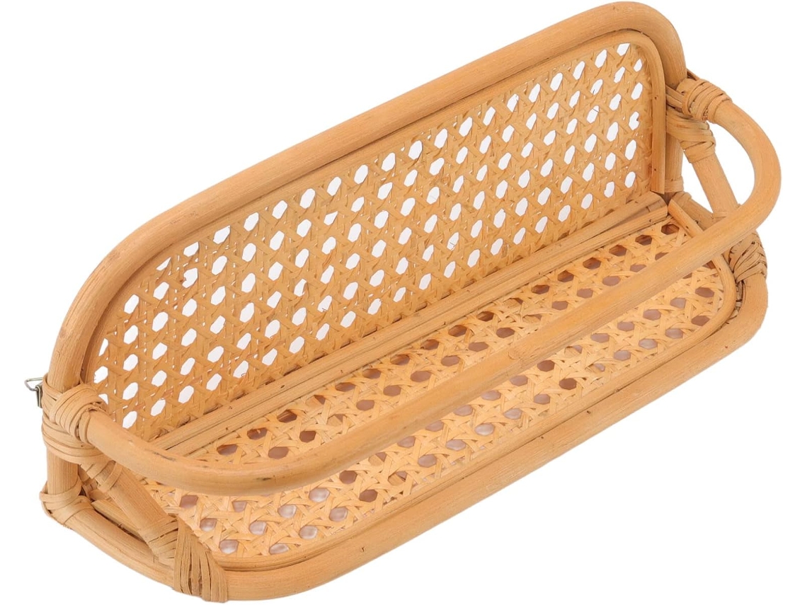 Prateleira De Parede Genérica Em Rattan, Elegante E Resistente, Para Pendurar Na Sala De Estar, Banheiro E Cozinha