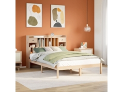 Cama Com Estante Sem Colchão 140x190 Cm Pinho Maciço