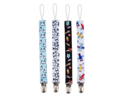 Mali 4pcs Clip para Chupeta Bebê Cinto de Algodão Imprimido Segurador Anti perda Neutro