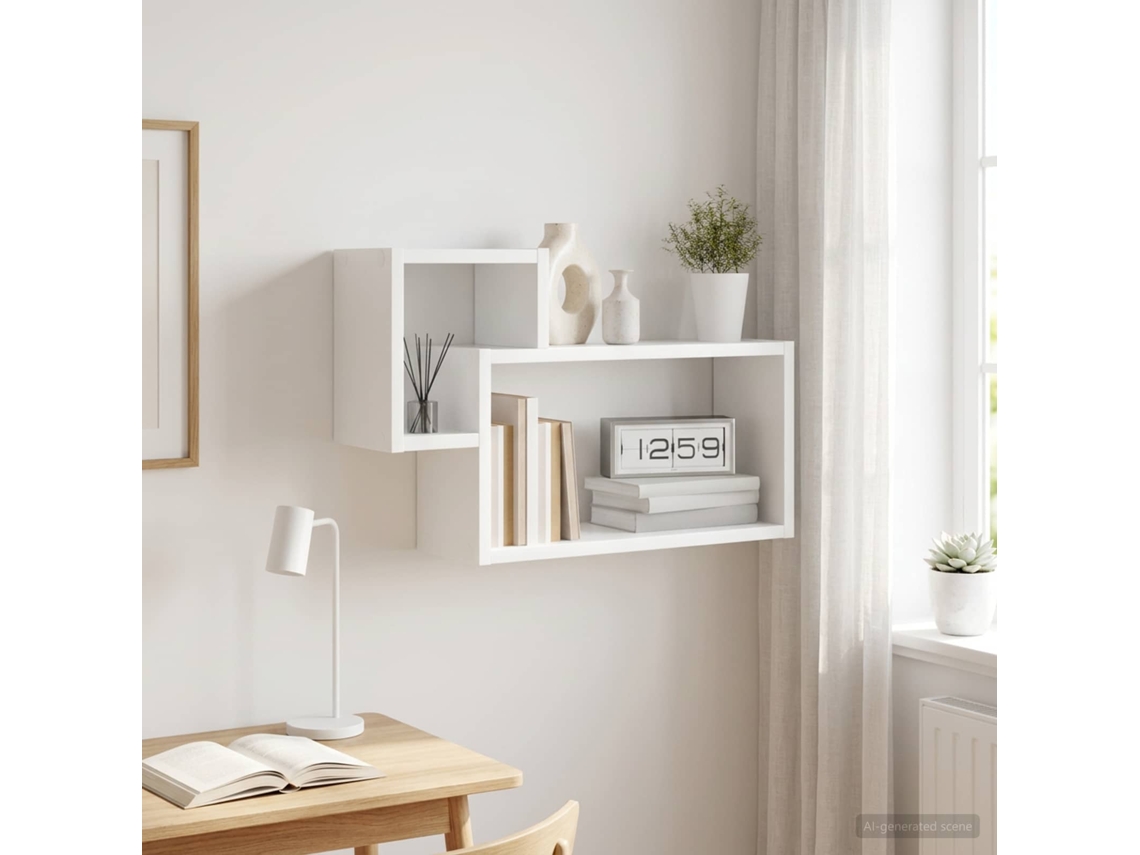 Vidaxl Prateleira De Parede Montagem Na Parede Branco 55 X 15 X 35 Cm