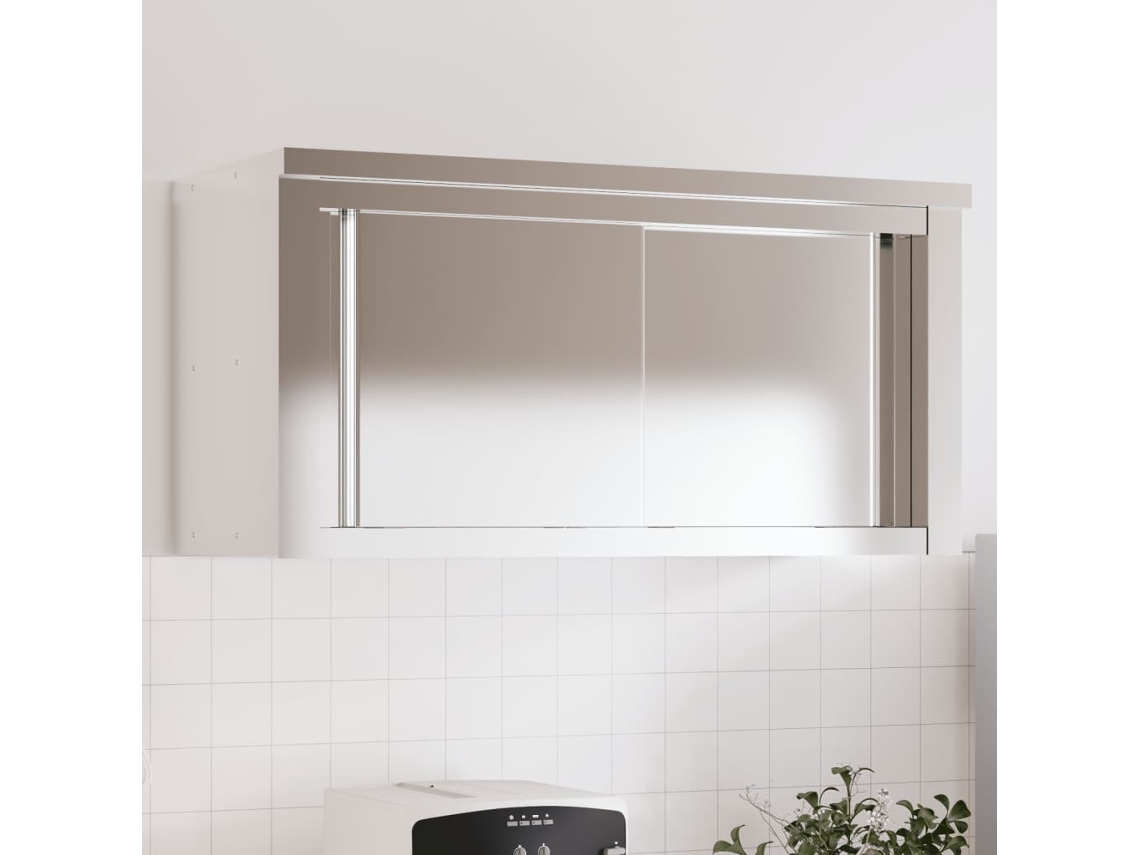 Vidaxl Armário De Parede P/ Cozinha C/ Portas De Correr Aço Inoxidável