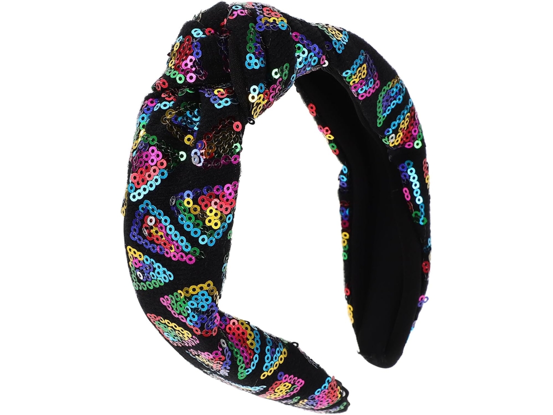 Tiara Longa Com Lantejoulas Multicoloridas - Acessório de Cabelo Brilhante