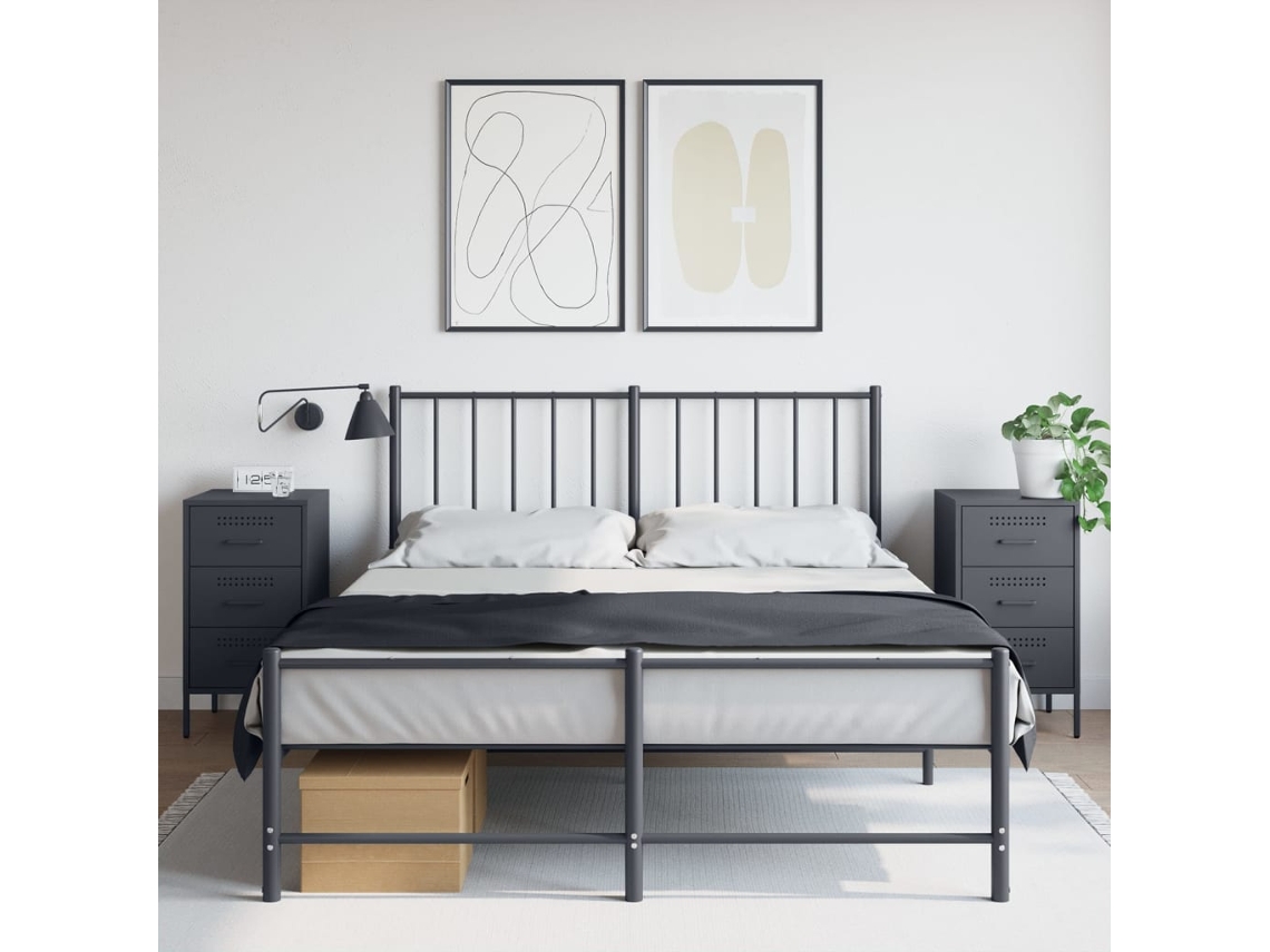 Vidaxl Mesas De Cabeceira 2 Pcs 36x39x68 Cm Aço Antracite