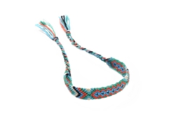 Pulseira Feminina Estilo Étnico Tecida Ajustável Com Tasséis