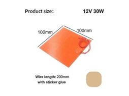 Tapete De Aquecimento De Borracha De Silicone De 2 Peças, 12v 30w, Tapete De Aquecimento Para Assar, Manta Elétrica Flexível 200ma 1 Olysi Shop