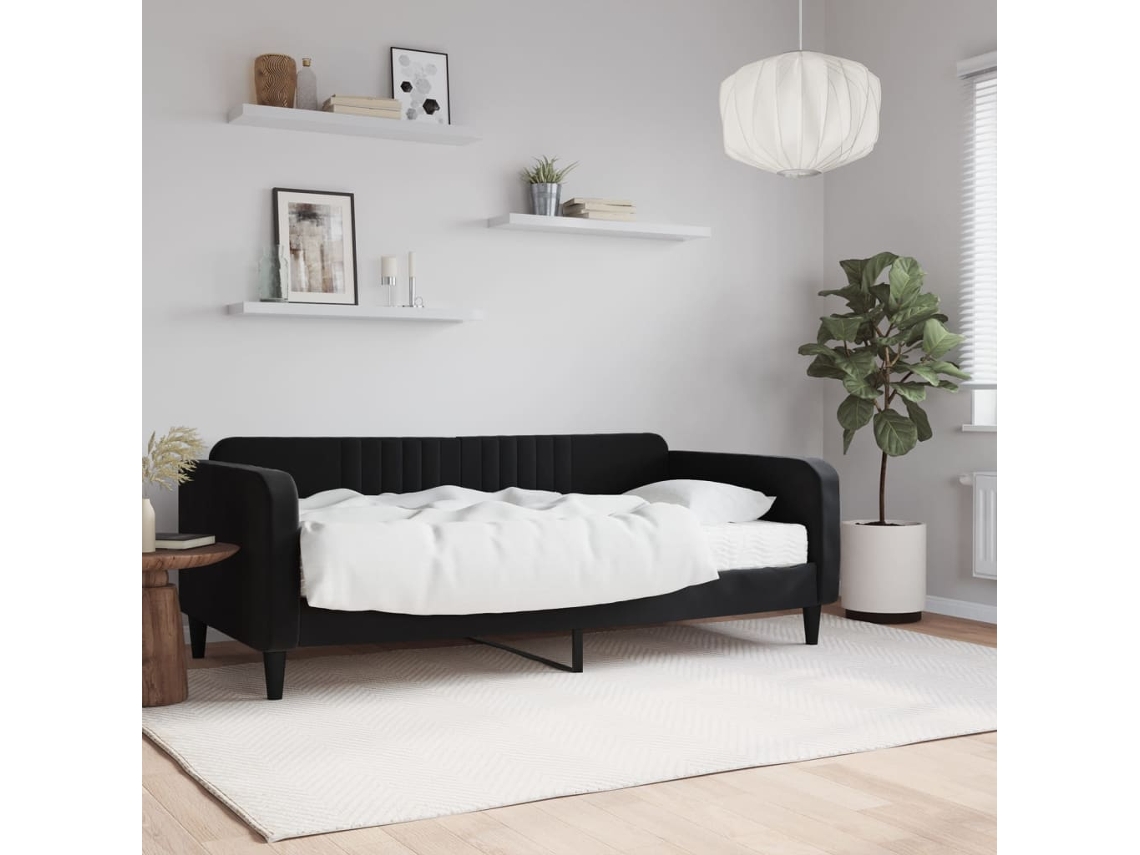 Vidaxl Sofá-cama Com Colchão 90x190 Cm Veludo Preto