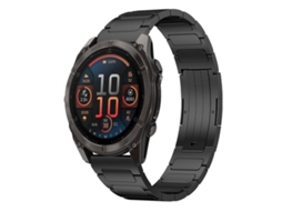 Bracelete para Garmin Fenix 8/7x/6x/5x aço inoxidável fivela em formato de I preta XIAOMOYU (26mm)
