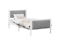 Estrutura da Cama Branco e Cinza Claro 90 X 190 Cm MAISON EXCLUSIVE