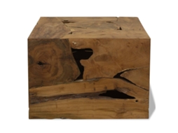 Mesa de Centro 50x50x35 Cm Teca Genuína Castanho MAISON EXCLUSIVE