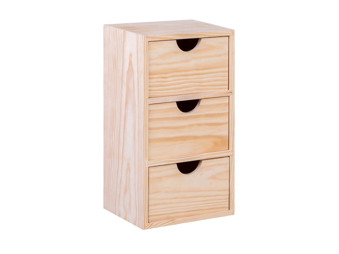 Well Home Minibloco 3 Gavetas Em Madeira De Pinho Wellhome