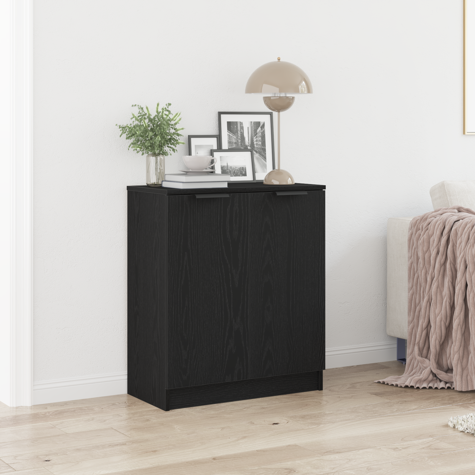 Vidaxl Buffet Carvalho Preto 60 X 30 X 70 Cm Derivados De Madeira