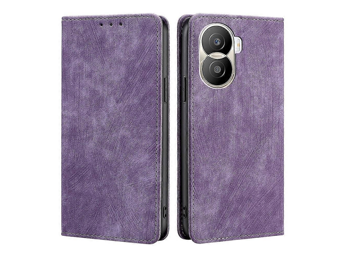 Capa De Celular Em Couro Escovado Magnético Anti-roubo Rfid Para Honor X40i