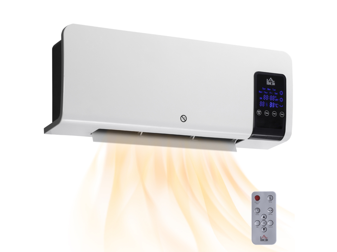 Ventilador de parede oscilante para casa e mesa, temporizador de 12 horas, 2 modos de resfriamento, 54,5 x 12 x 21,5 cm, branco - Chimi