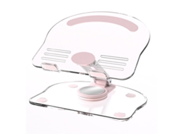 Soporte para tablet de acrílico plegable, elevable y con rotación de 360°, transparente rosa | S/MARCA