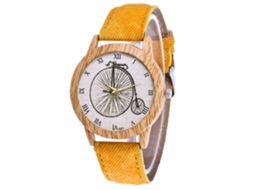 Relógio de pulso Zhoulianfa Quartz com pulseira de lona e numerais romanos (amarelo)