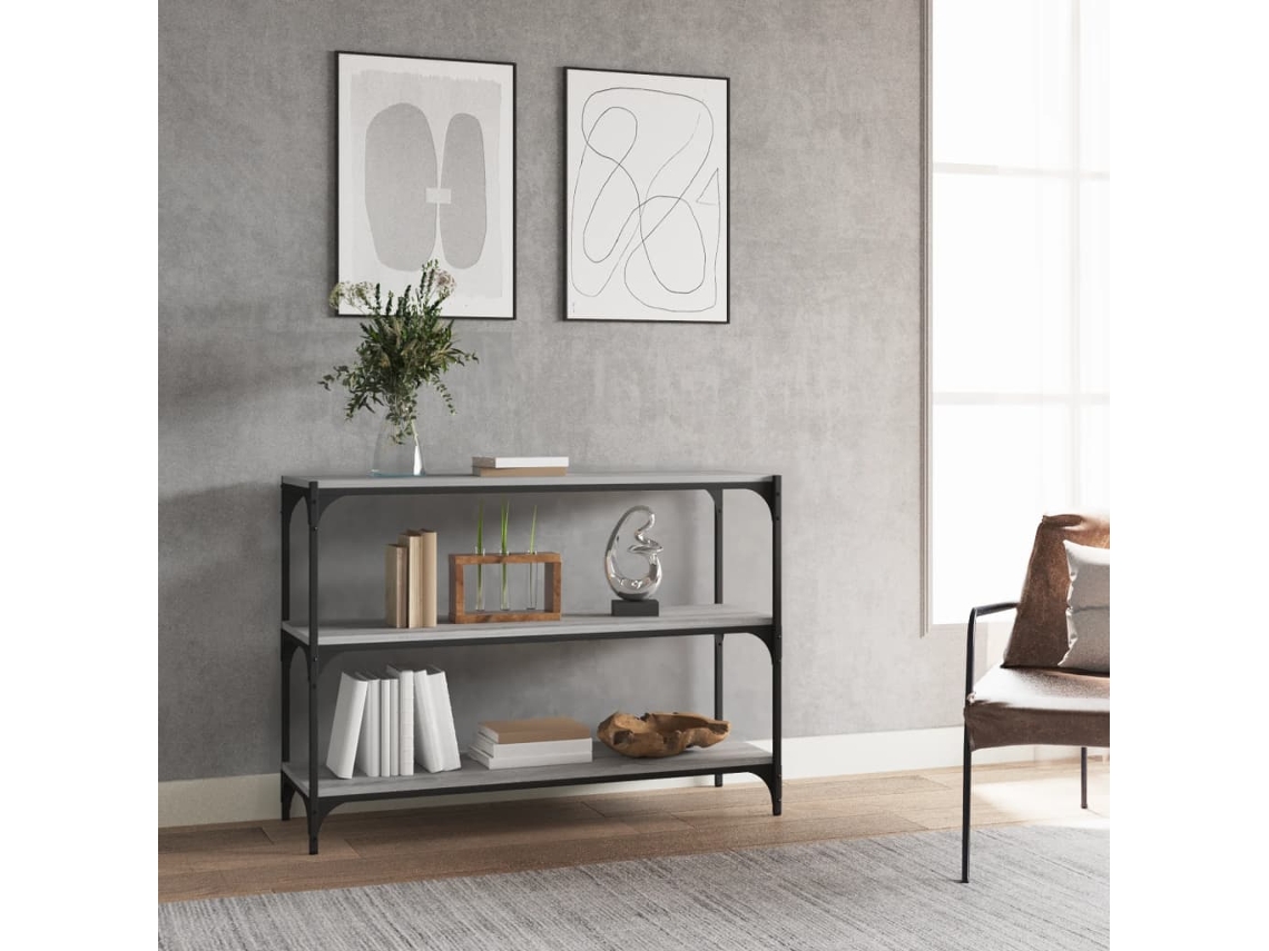 Vidaxl Estante 100x33x70,5 Cm Derivados De Madeira/aço Cinza Sonoma