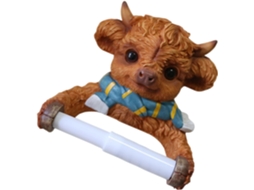 Porta-papel Higiênico De Resina Com Estampa De Vaca Das Terras Altas, Ideal Para Casa E Quarto Infantil.