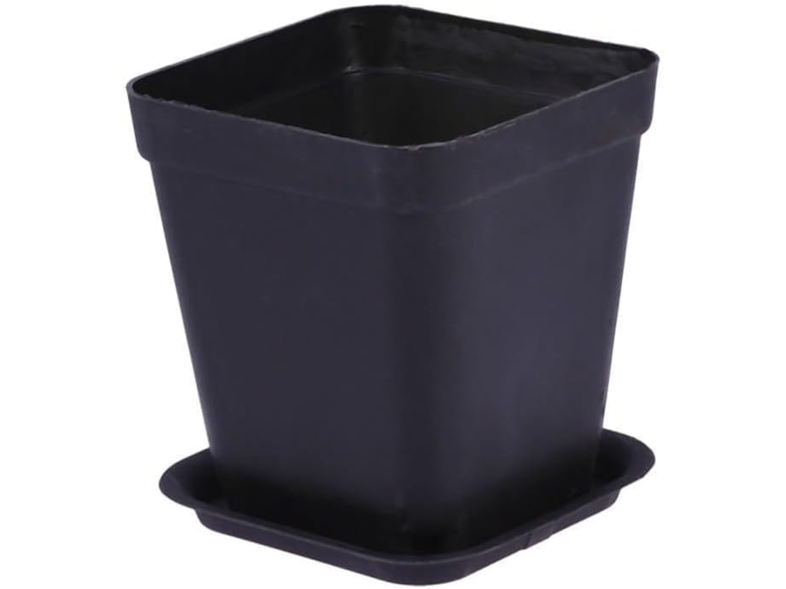 Vasos de Plástico Quadrados, Leves e Pretos, Kit de 3 Peças com Tela de Ventilação e Base Elevada, Ideais para CHABERLU