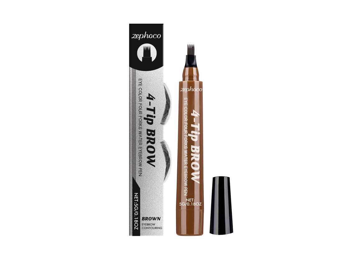 Conjunto com 4 Lápis de Sobrancelha Marrom À Prova D'água para um Acabamento Perfeito LAXISCREED