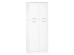 Armário De Armazenamento, Prateleiras Ajustáveis, Design Minimalista Moderno, Branco