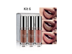 Brillo Labial Matte Qibest 3 Colores/set Lápiz Labial Líquido Duradero Maquillaje Cosmético