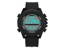 Reloj Electrónico Deportivo Con Correa De Silicona Dial Redondo Pantalla Led (azul)