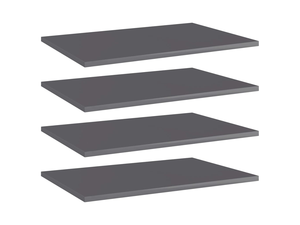 Vidaxl Prateleiras Para Estante 4 Pcs 60x40x1,5cm Contraplacado Cinza